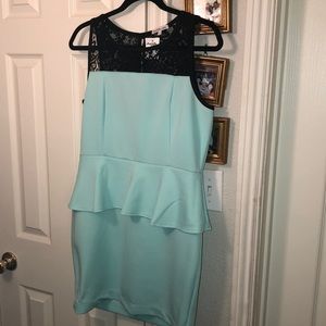 Teal peplum dress